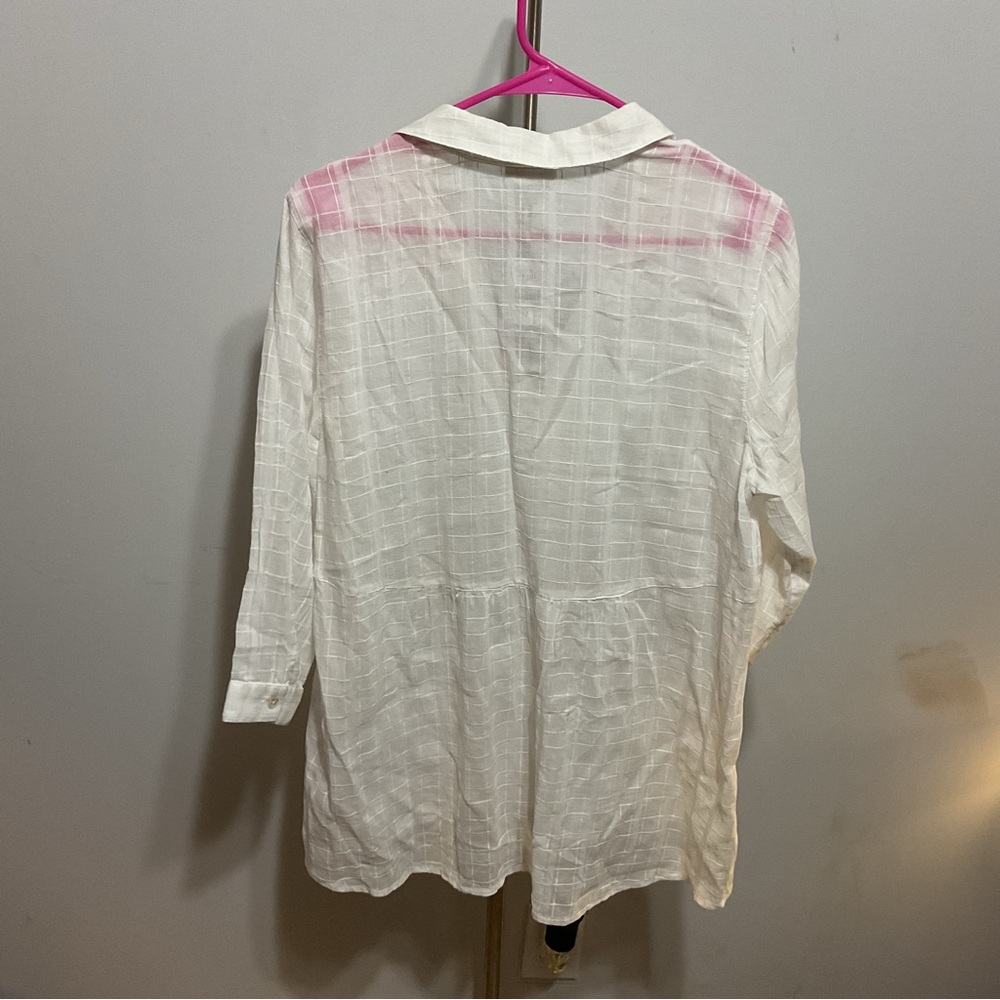 J.Jill White 3/4 Sleeve Blouse Size M NWT - Picture 5 of 10
